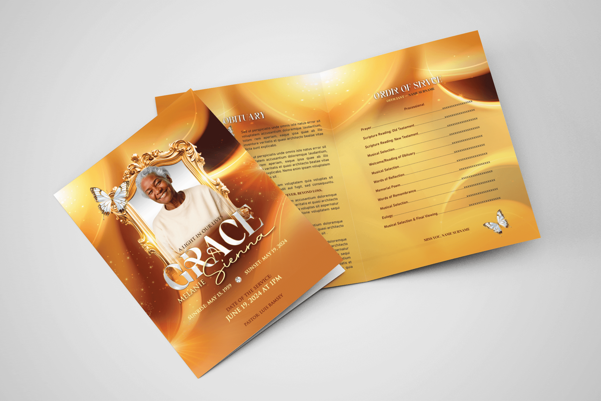 Graceful Journey Funeral Program Design