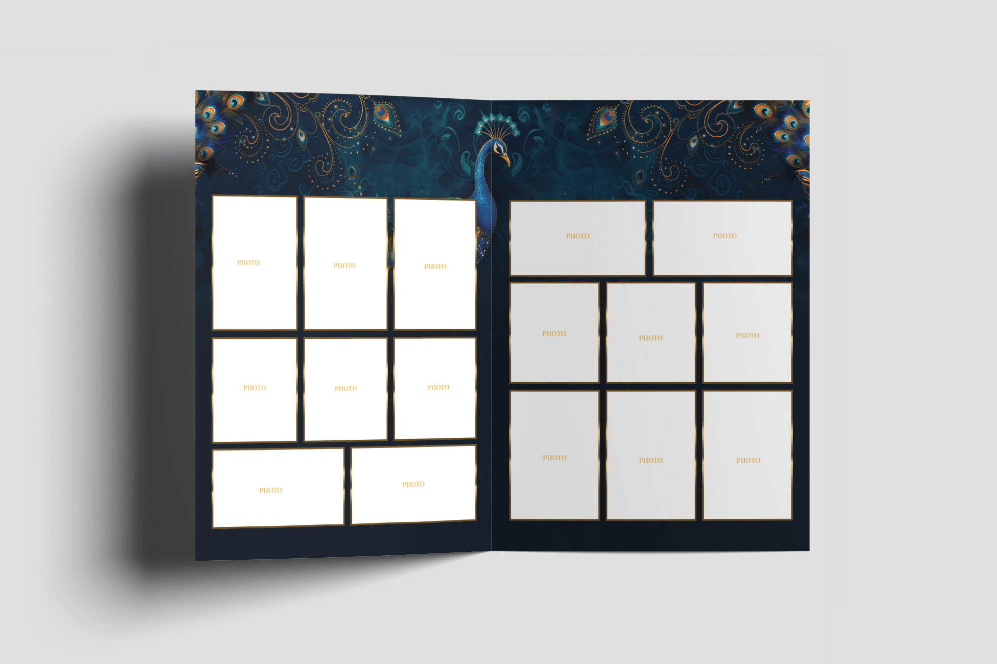 Celestial Peacock Funeral Program Design