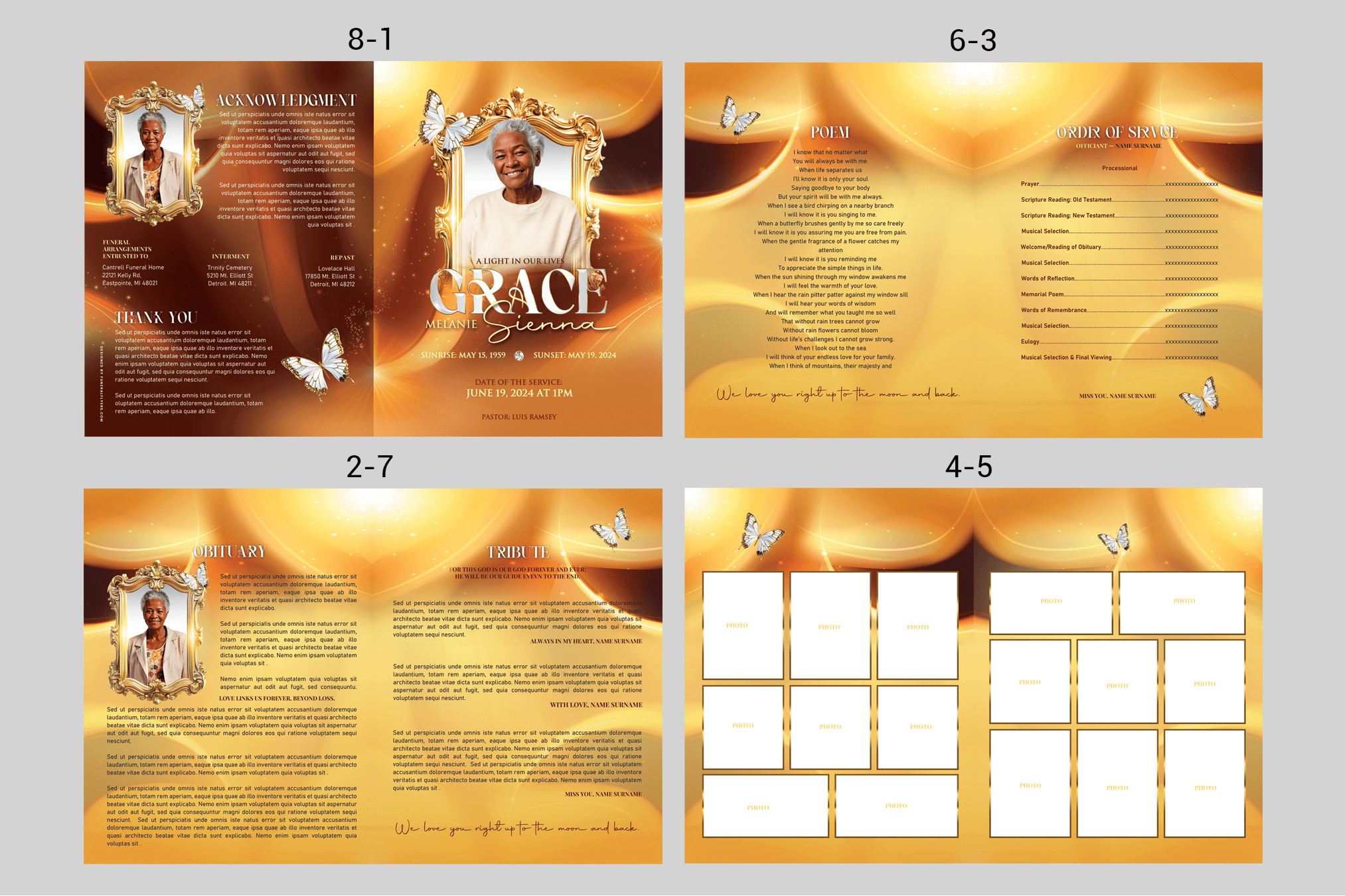Graceful Journey Funeral Program Design