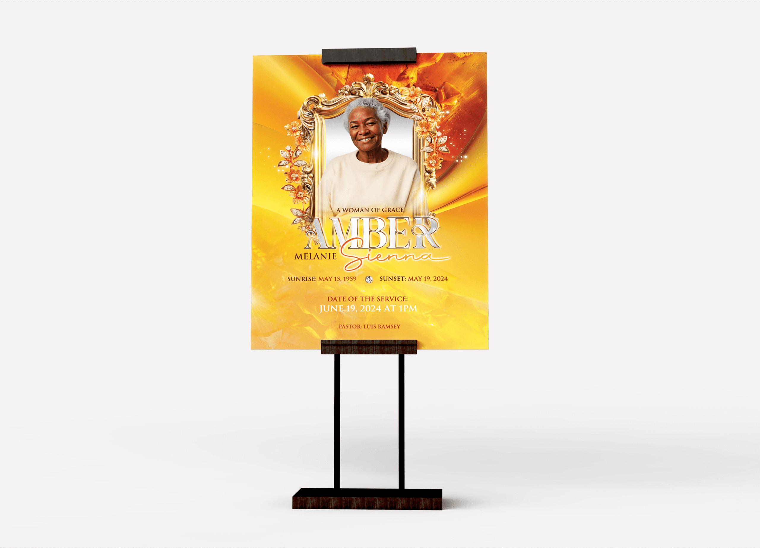 Amber Glow Memorial Collage Poster Design