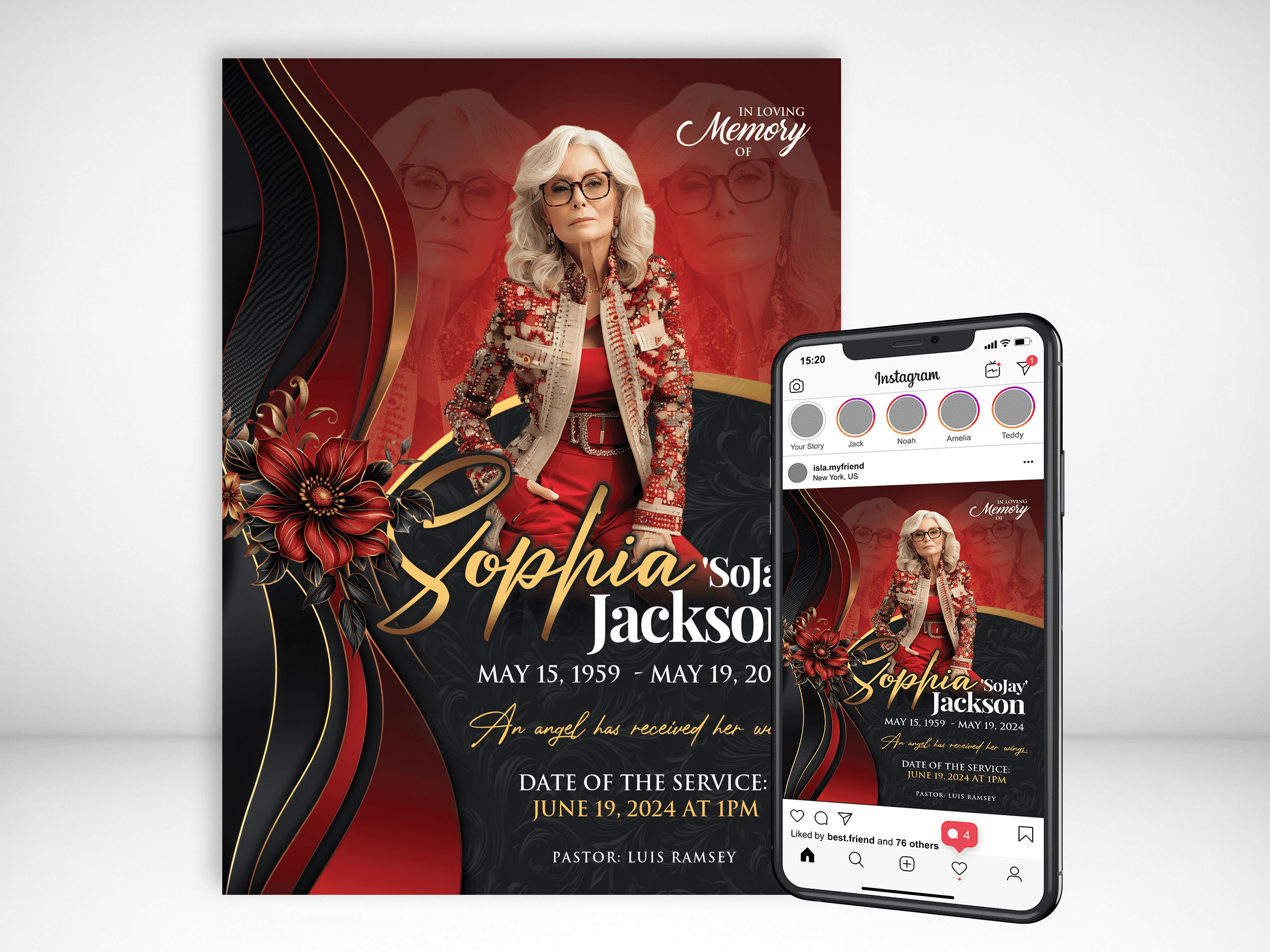 A Queen’s Farewell Digital Funeral Invitation